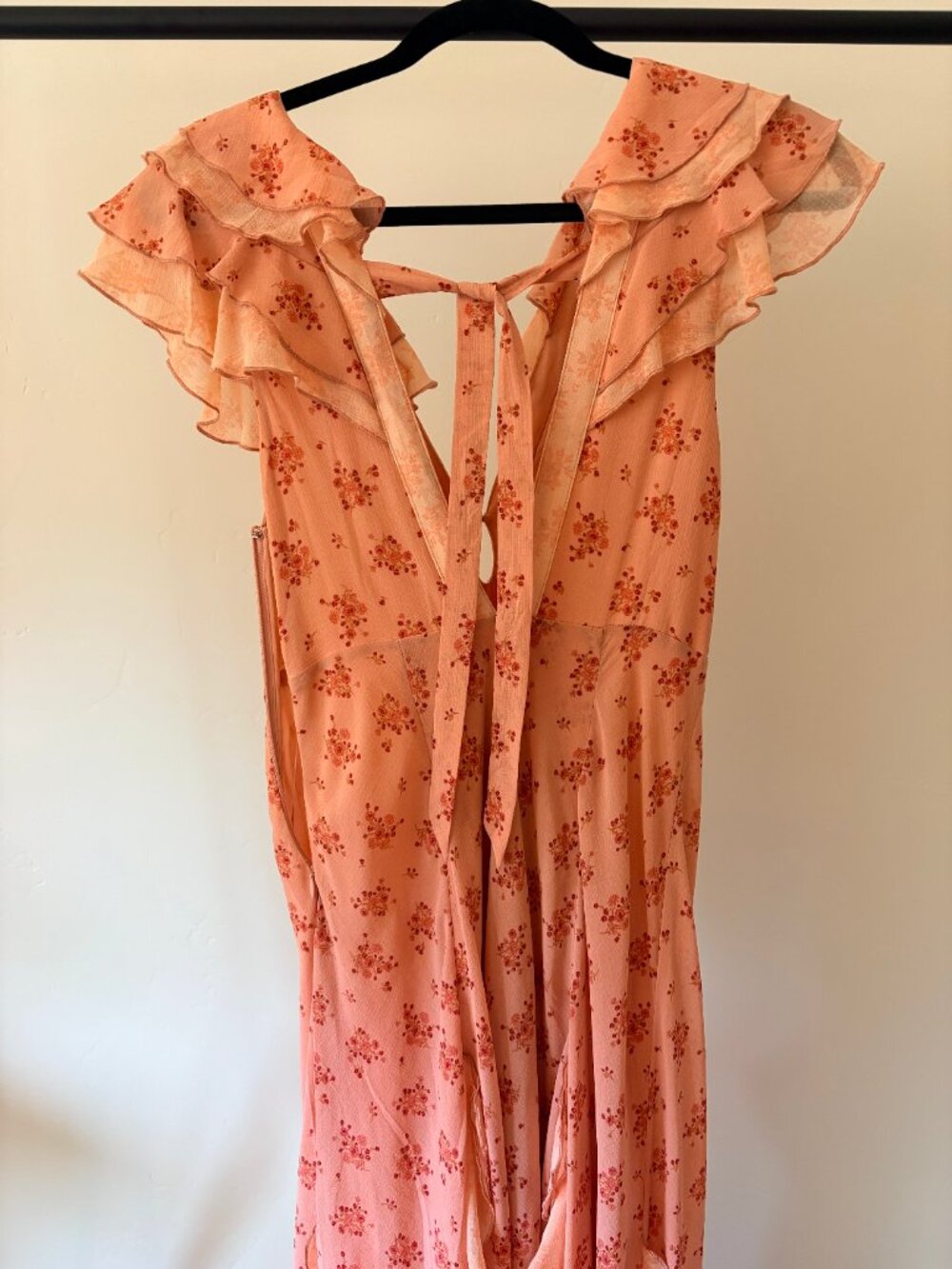 Free People Peach Floral Ruffle Maxi Dress - Picture 5 of 7